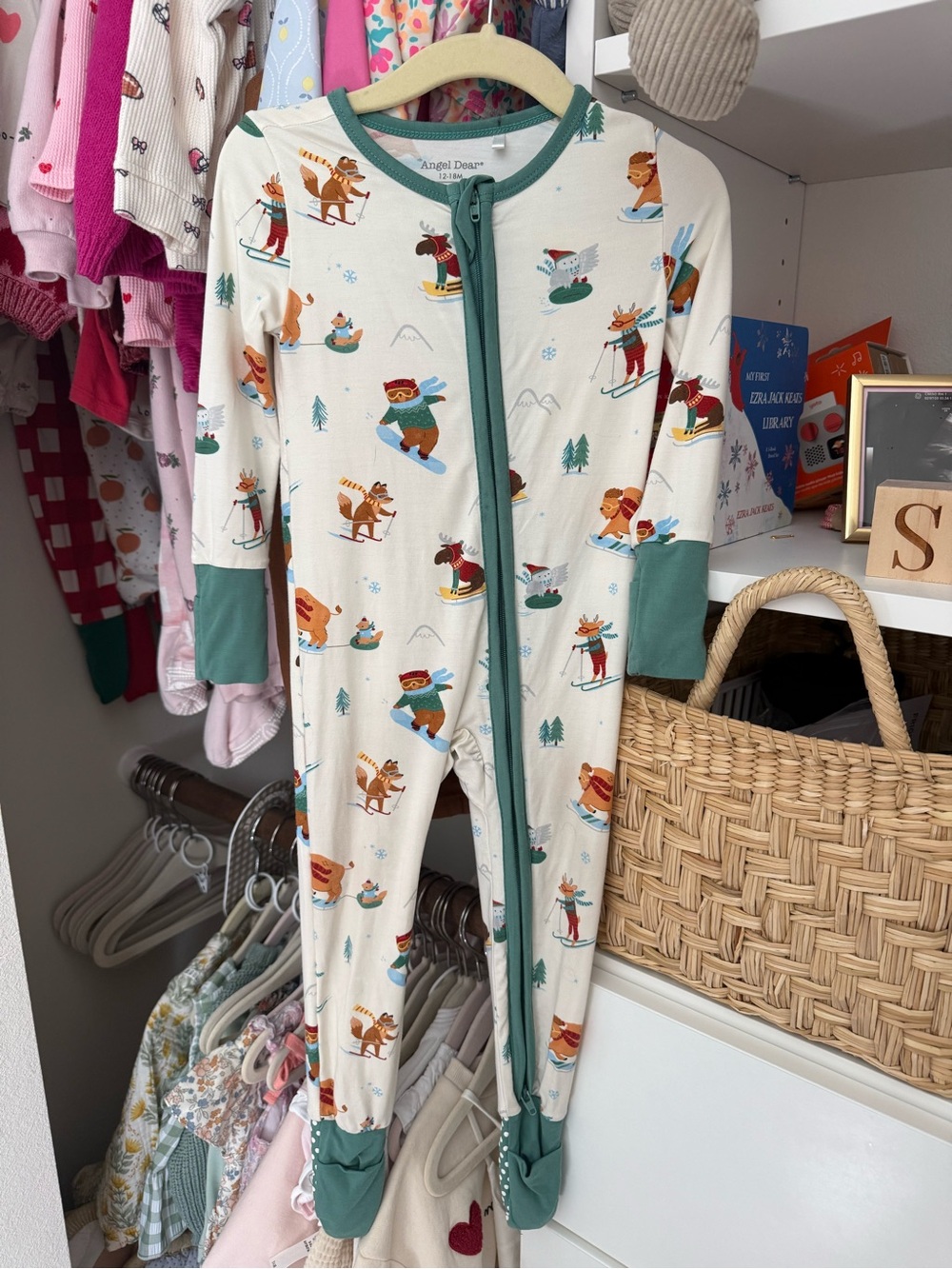 Angel Dear convertible romper winter animals size 12-18M